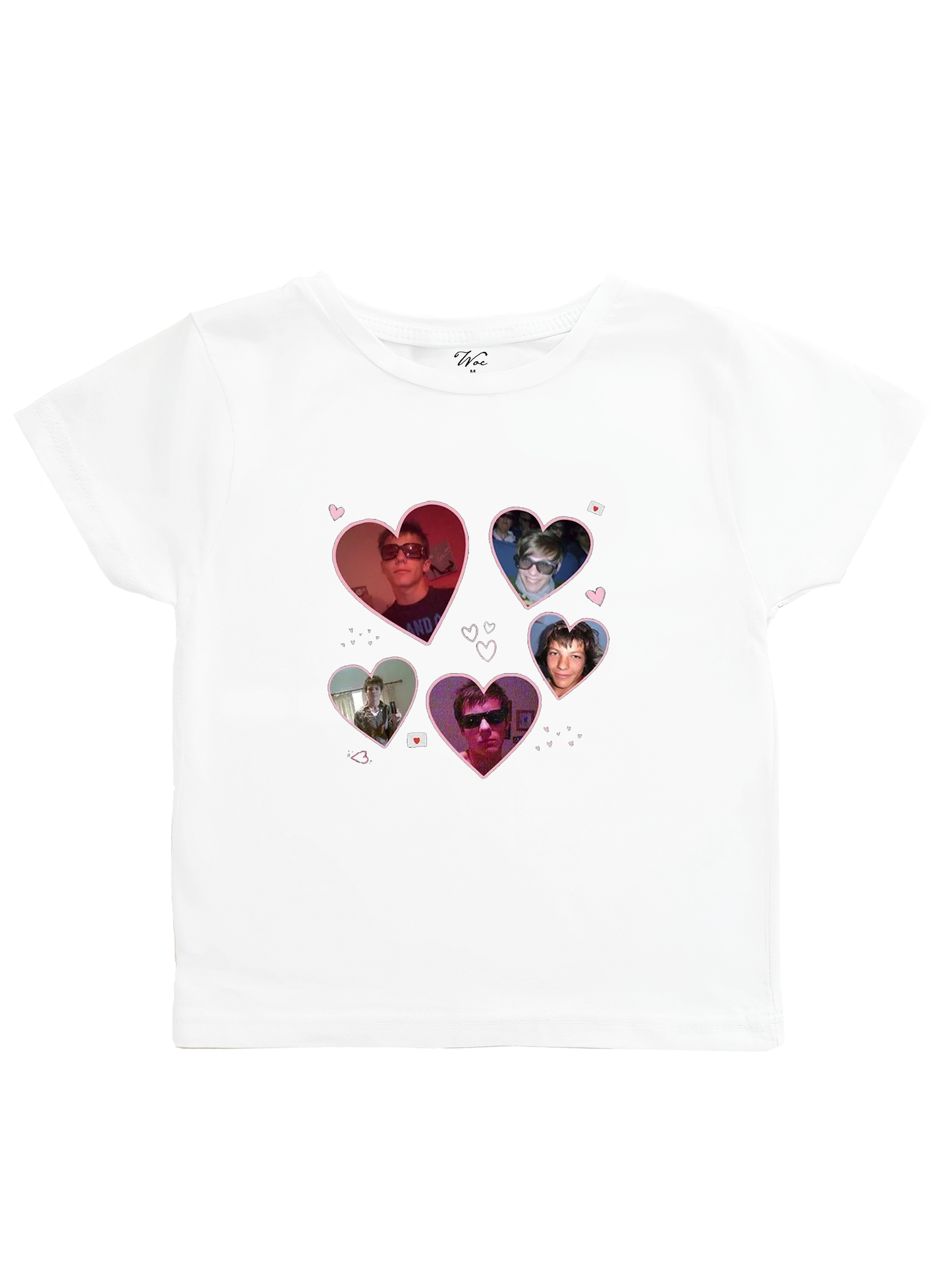 Double Heart - İstediğin Resmi Bastır Baby Tee