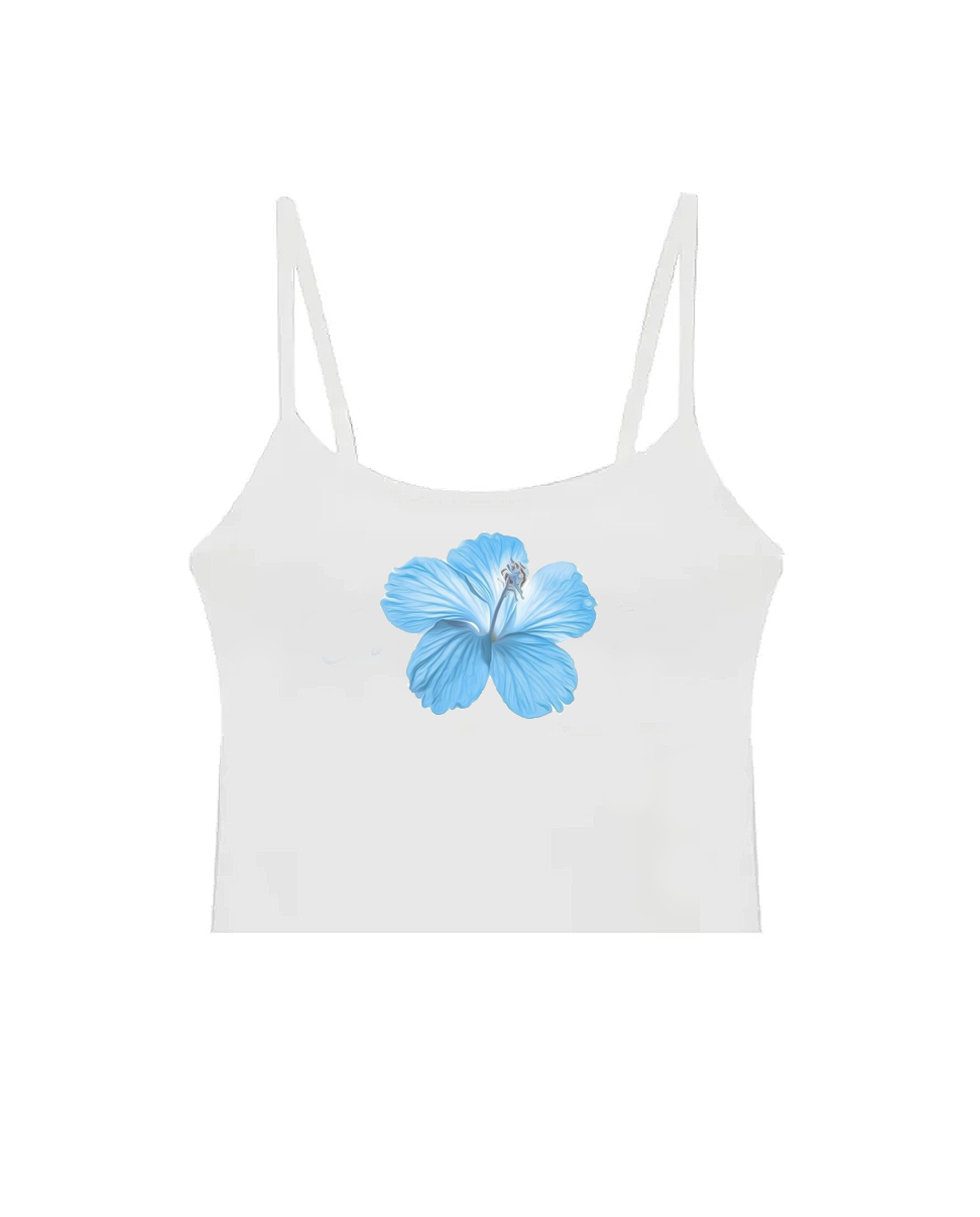 Blue Hibiscus Tank Top