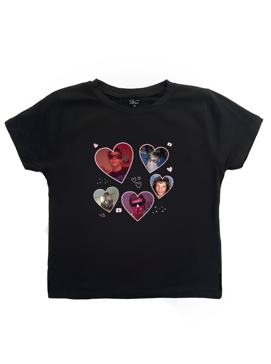 Double Heart - İstediğin Resmi Bastır Baby Tee