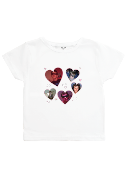 Double Heart - İstediğin Resmi Bastır Baby Tee