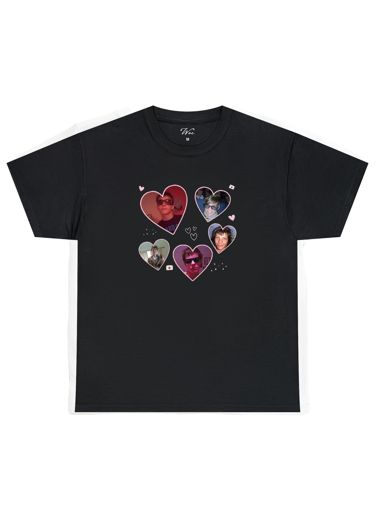 Double Heart - İstediğin Resmi Bastır T-Shirt