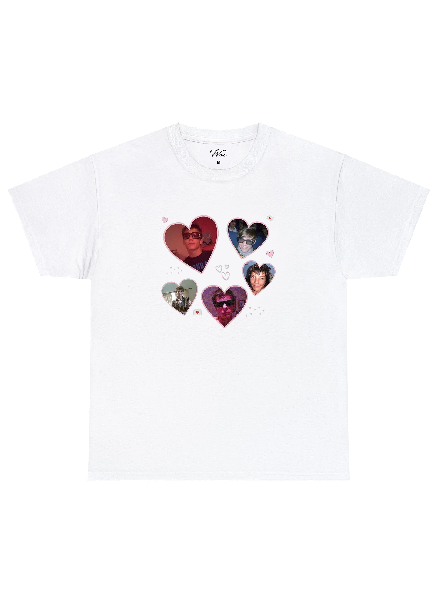 Double Heart - İstediğin Resmi Bastır T-Shirt