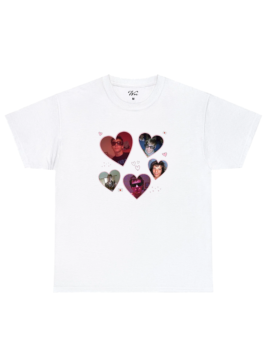 Double Heart - İstediğin Resmi Bastır T-Shirt