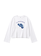 Blueberry Flare-Cuff Top