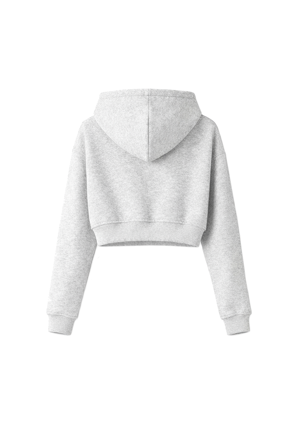 Silk-Touch Grey Basic Crop Hoodie