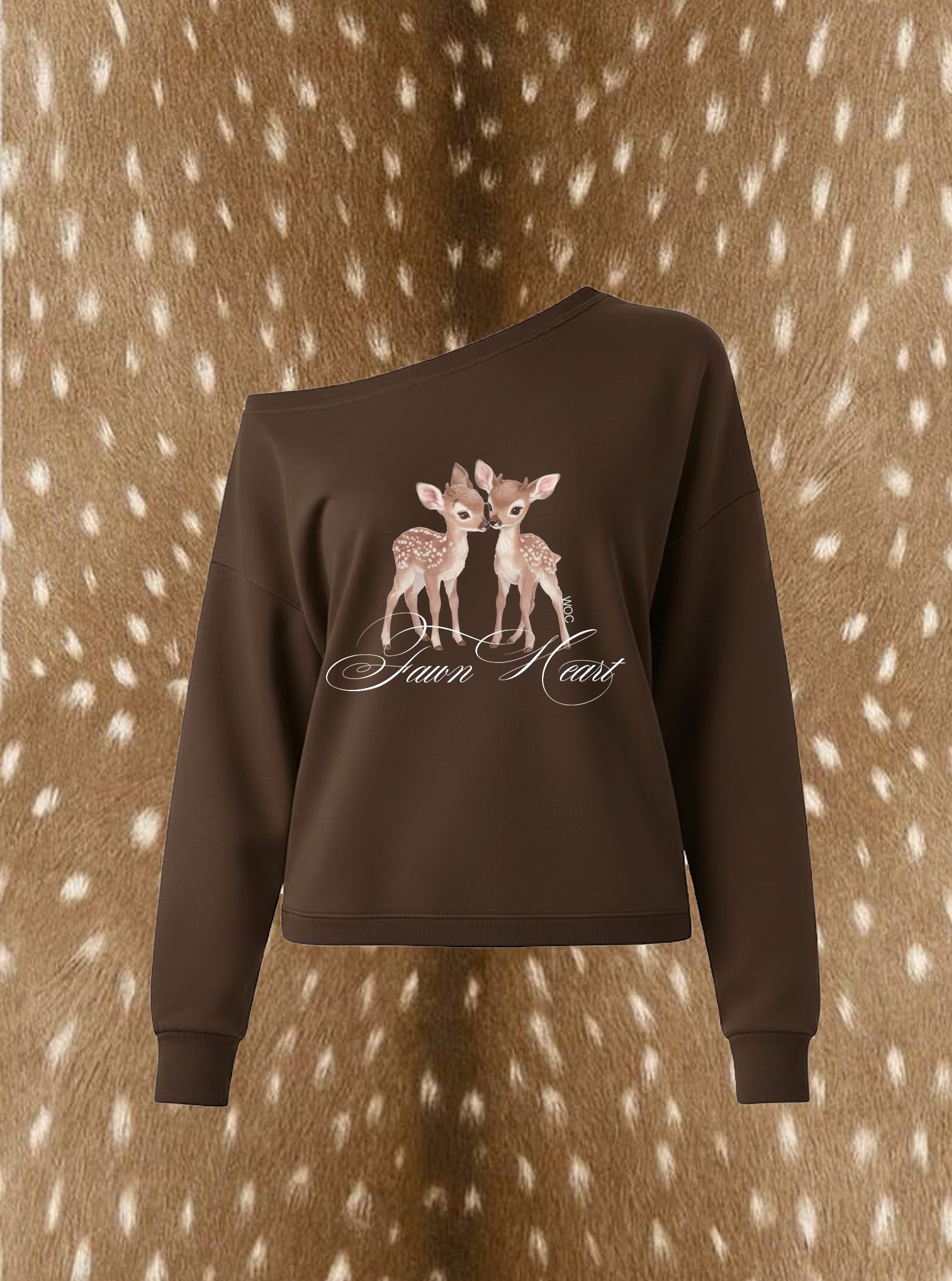 Fawn Heart One-Shoulder Top