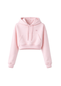 Silk-Touch Pink Basic Crop Hoodie
