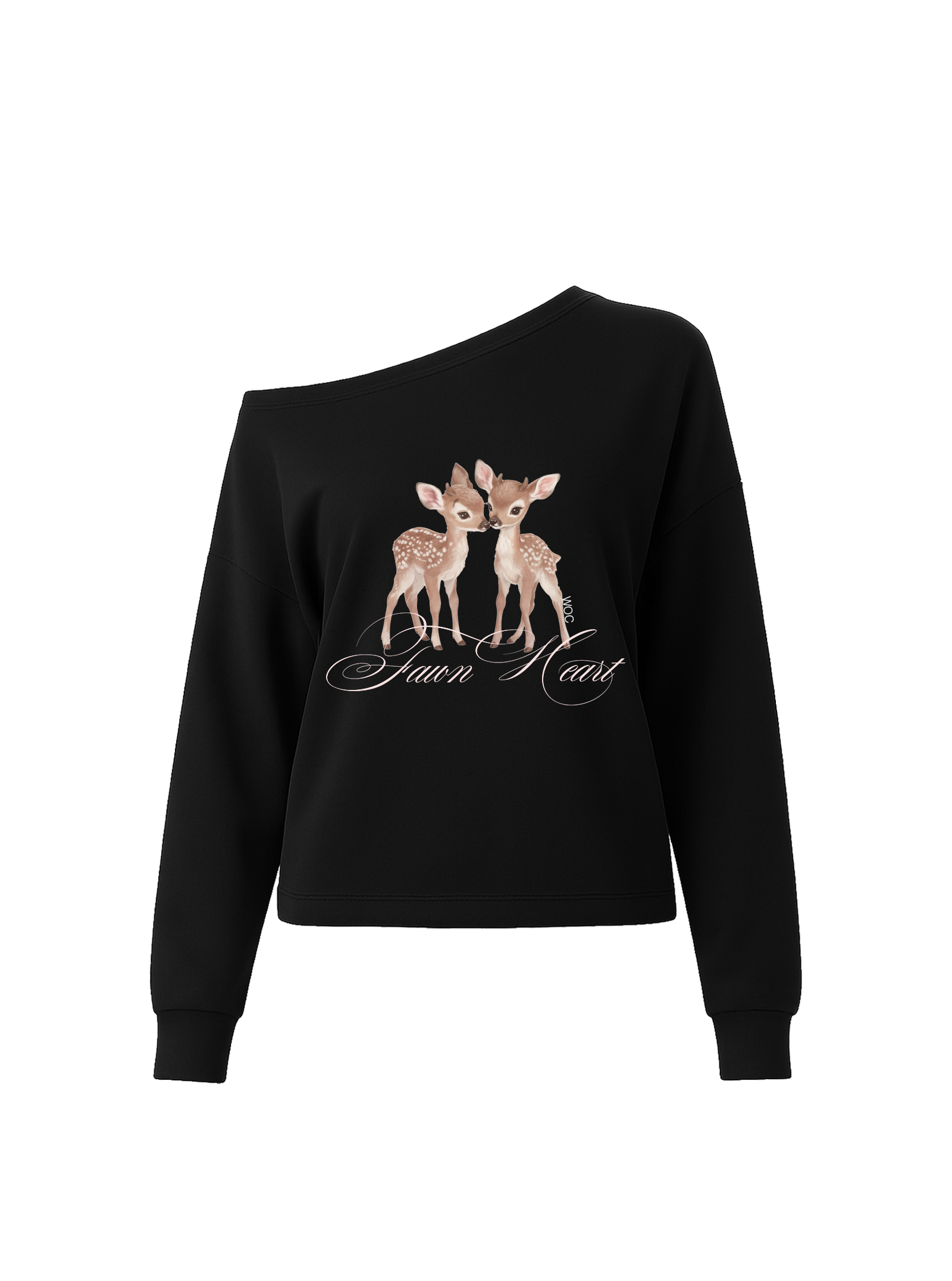 Fawn Heart One-Shoulder Top