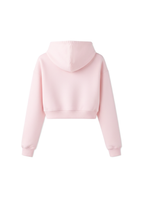 Silk-Touch Pink Basic Crop Hoodie