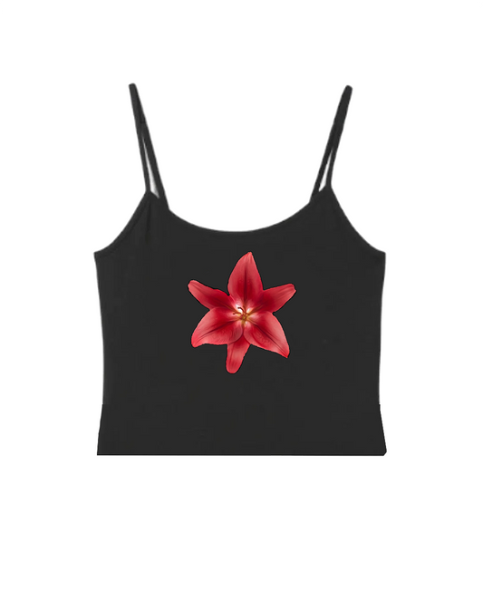 Red Hibiscus Tank Top
