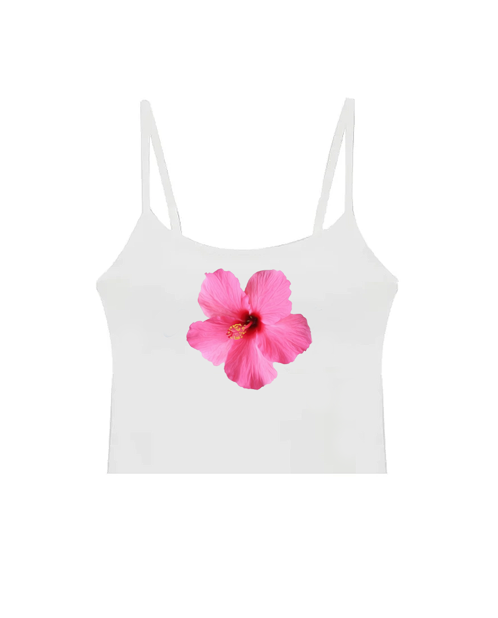 Pink Hibiscus Tank Top