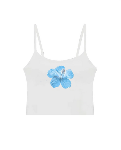 Blue Hibiscus Tank Top