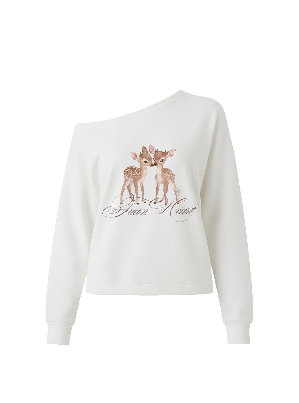 Fawn Heart One-Shoulder Top