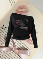 Lips & Lines One-Shoulder Top