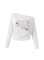 Lips & Lines One-Shoulder Top