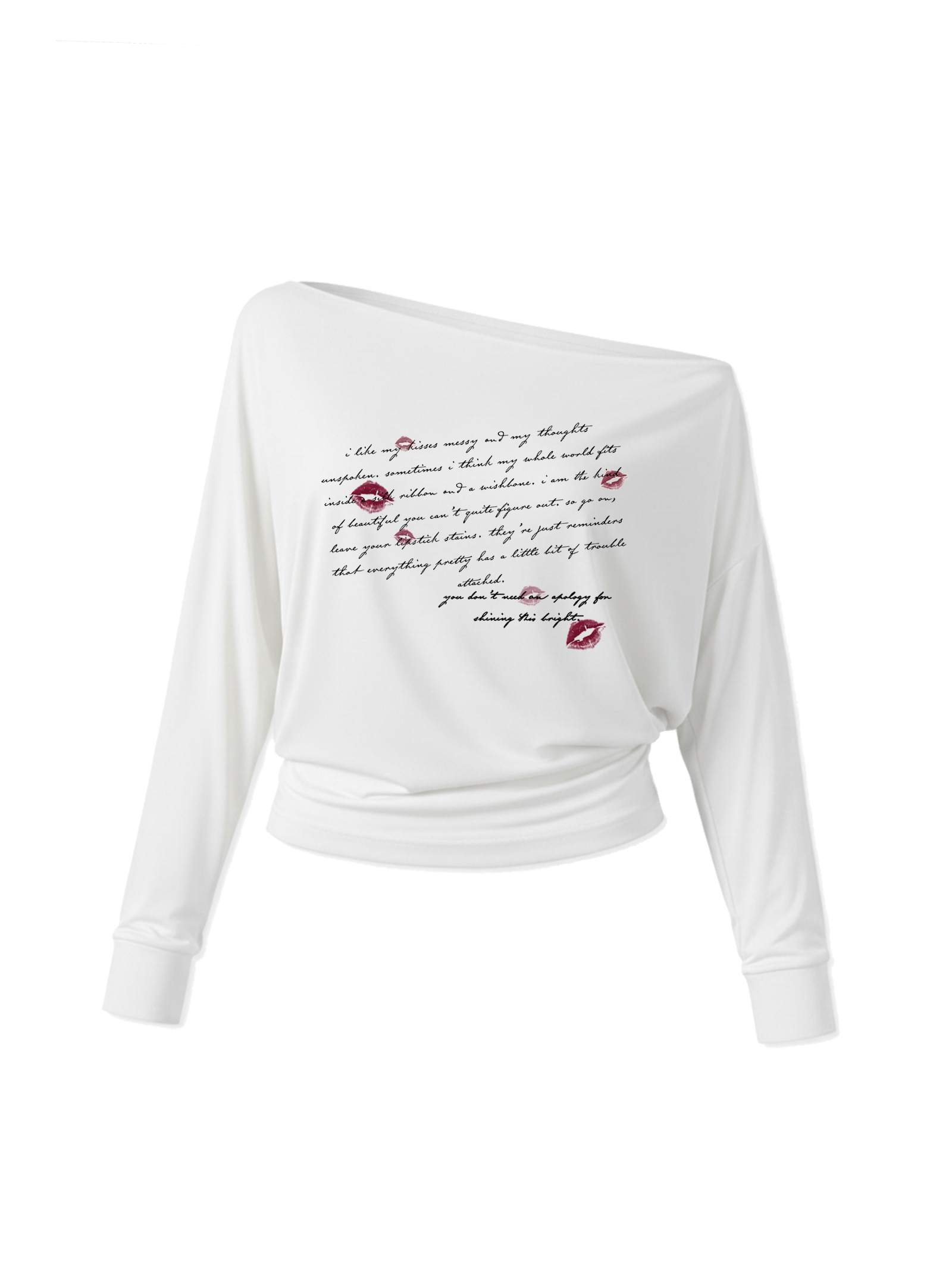 Lips & Lines One-Shoulder Top