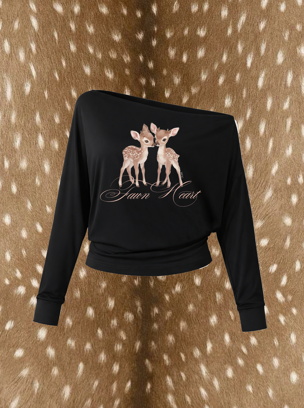 Fawn Heart One-Shoulder Top