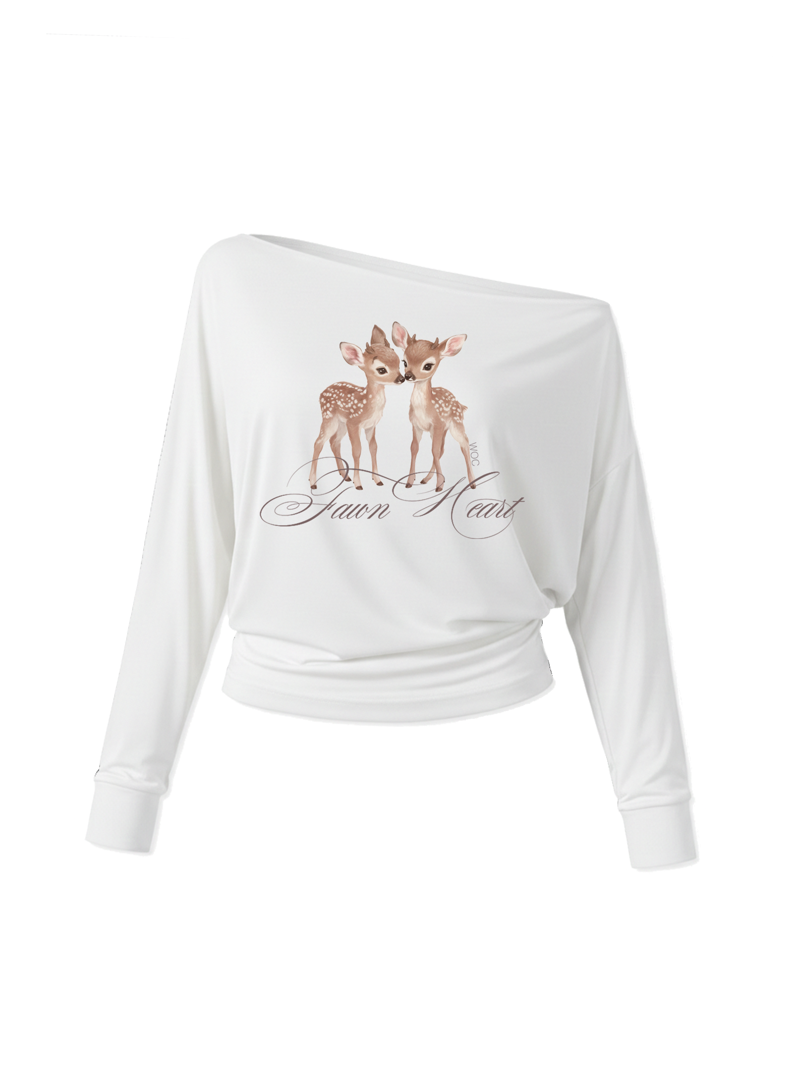 Fawn Heart One-Shoulder Top