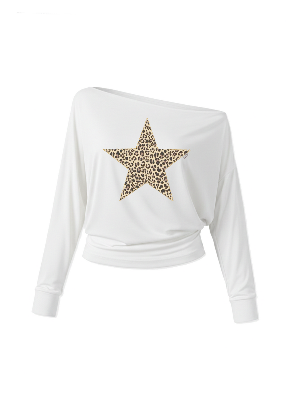 Leopard Star One-Shoulder Top