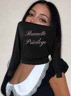 Brunette Privilege One-Shoulder Top