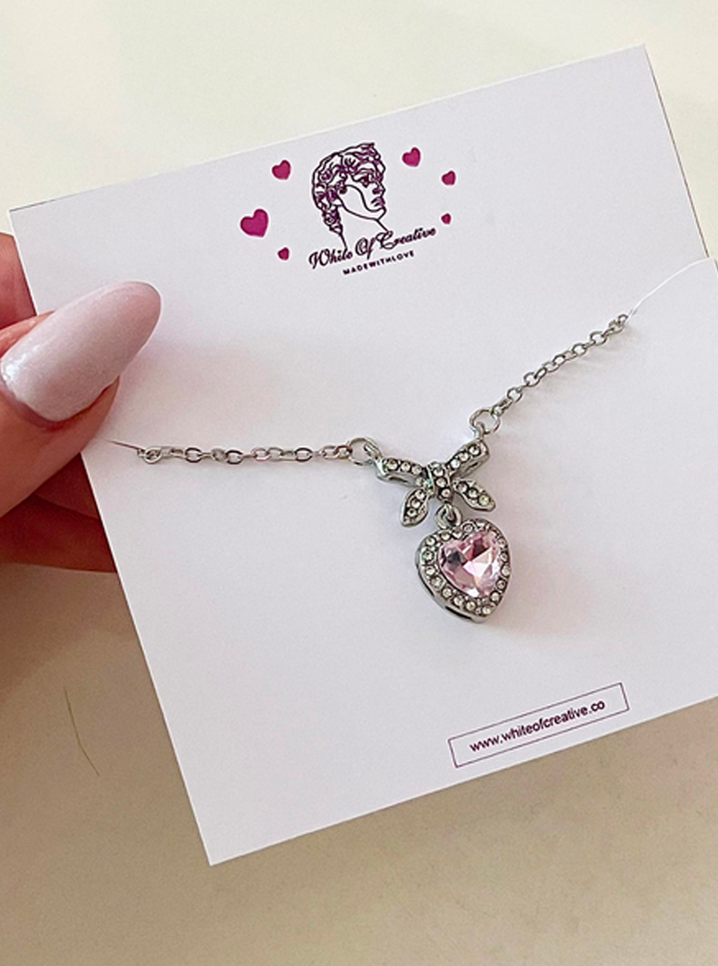 Pearl Aura Heart Swarovski Kolye
