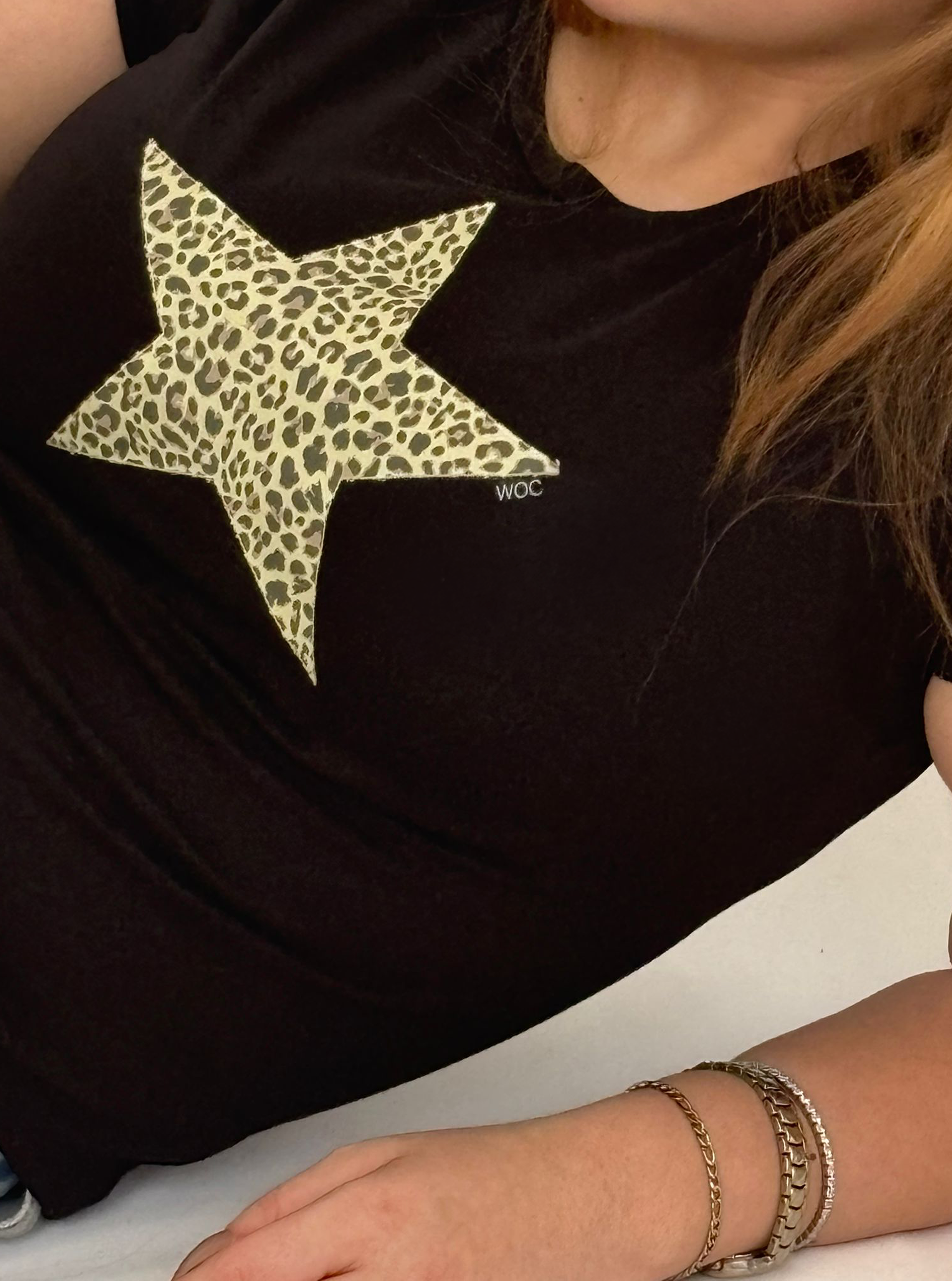 Leopard Star Baby Tee